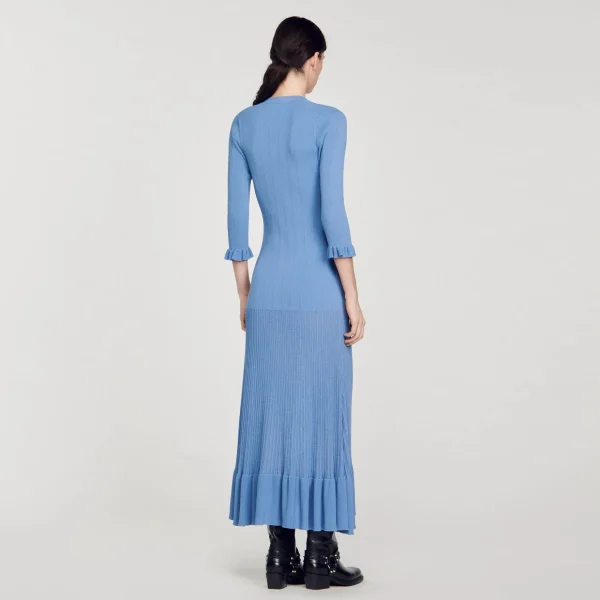 Sandro Paris Vestido Longo De Malha-Mulheres Vestidos