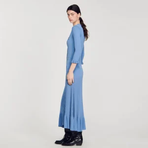 Sandro Paris Vestido Longo De Malha-Mulheres Vestidos