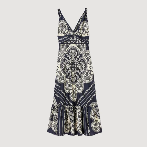 Sandro Paris Vestido Longo Estampado-Mulheres Vestidos