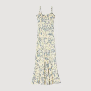 Sandro Paris Vestido Longo Estampado-Mulheres Vestidos